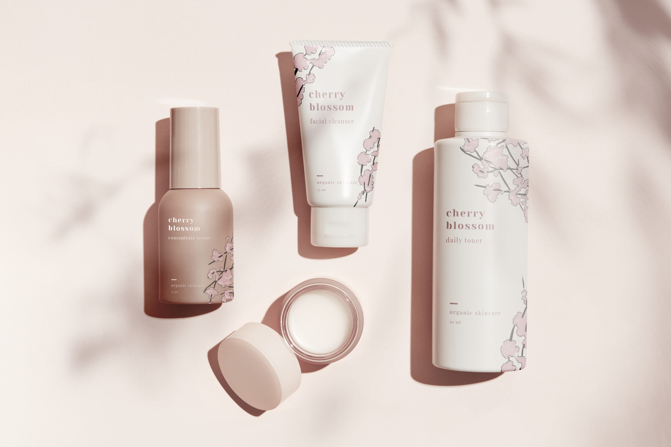 Beauty product mockup psd in pastel set, remixed from vintage il